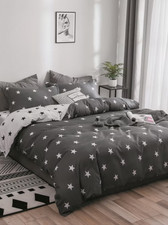 Grey star printed - duvet, set