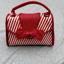 Irregular Choice Candy Cane Handbag Christmas Festive Bag with Bow & Gold Detail