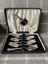 Antique Harrison Fisher & Co EPNS Grapefruit Knife & Spoons x 6 in Box