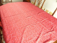 Large red and white Christmas tablecloth- 62 inch dia
