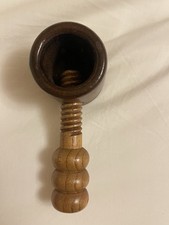 Vintage Wooden Screw Type Nut Cracker Treen Collectable 12cm long. 