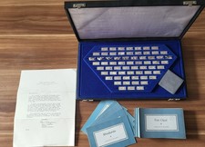 Franklin Mint "Gemstones of the World" 63 Sterling Silver .925 Ingots with Case