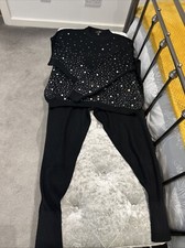 Ladies Wool Mix Lounge suit (Diamante Top Plain Leggings ) Size L