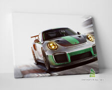 Green Porsche Canvas Art Wall Art Print Picture Sports Cars Framed Decor -E357