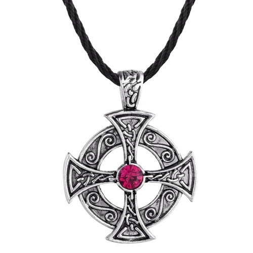 Celtic cross pink stone irish - celtic,