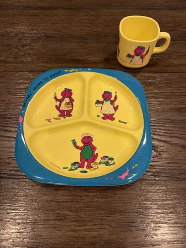 Vintage 1992 barney melamine - vintage,