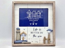Coastal Beach Hut Photo Frame 'Life is Better by The Sea'