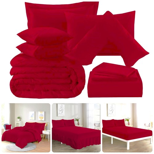 Plain red premium bedding set - plain,
