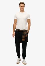 Superdry Joggers Tracksuit Bottoms Essential Logo Cotton Joggers Black