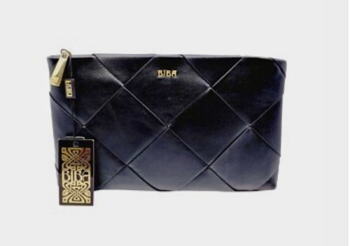 Biba black leather woven - leather,
