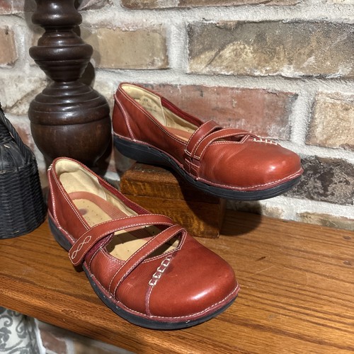 Clarks structured red - red, leather