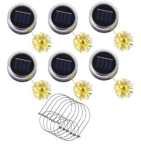 Solar mason jar - lids, with