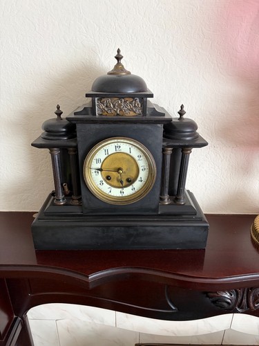 Victorian black slate and
