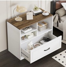 Oak Effect White Computer Desk