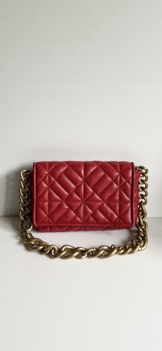 Zara red quilted faux - zara, leather