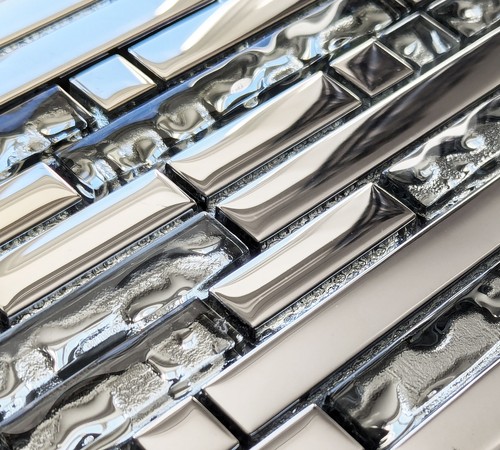 Long chrome rectangle silver - chrome,