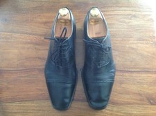 Stemar Black Calf Leather Men’s Shoes, handmade in Italy, Size 7.5 (UK) 8.5 (US)