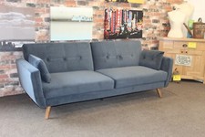 OSLO CLICK CLACK SOFA BED IN INK BLUE VELVET FABRIC