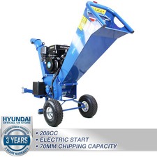 Petrol Wood Chipper Electric Start 420cc 7hp 70mm Cut Garden Shredder Mulcher