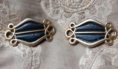 Vintage art deco black leather
