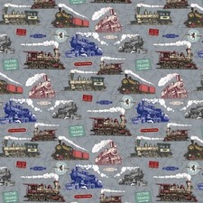 100% cotton print fabric - All Aboard - Allover - Trains - 81670-102
