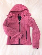 Superdry Fuji Pink Zip Jacket Coat Hooded Small Detachable Hood