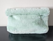 Topshop Mint Faux Fur Clutch