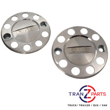 2x FITS DAF 22.5" (571MM) TRUCK STAINLESS STEEL SOLID TYPE WHEEL TRIM COVER