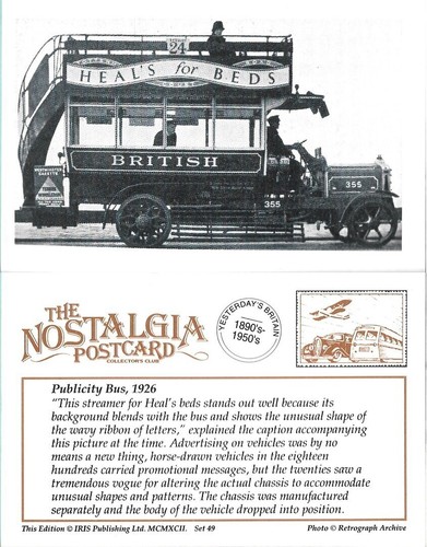 Nostalgia postcard publicity - -,