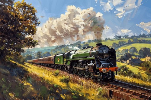 Steam train canvas picture - steam,
