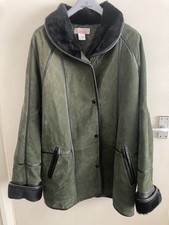 Vintage Jacket by  Claire Neuville Green 16 - 18 Suede with Faux Fur Traitors 
