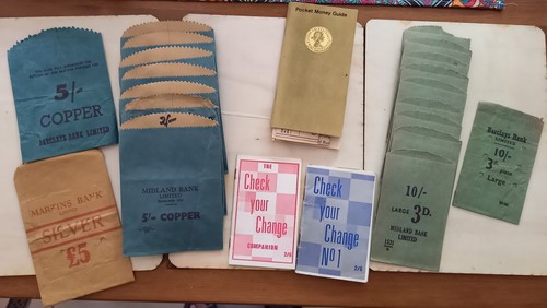 Vintage bank coin bags - vintage, uk