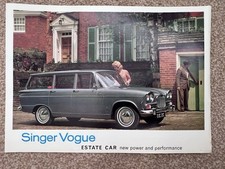 Singer Vogue Estate Car Original Sales Brochure – Rootes, 1965 Specification