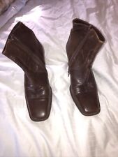 Brown Leather Boots Size 5 By