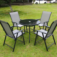 Cafe Garden Furniture Patio Set Parasol Hole Table &Chairs Set 2/4 Garden Chairs