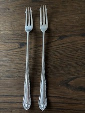 ANTIQUE SILVER PLATE MAPPIN AND WEBB PRINCES PLATE 3 TINE PICKLE FORK (PAIR)