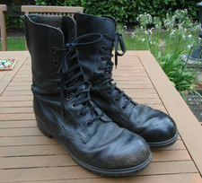 British Army Black Boots Combat High Leg Leather Sz 12 294 / 104 1980s Op Banner
