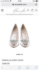 Aruna Seth Farfalla Ivory Bridal Wedding Peeptoe Shoes Heels Size UK 6 /39