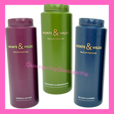 M&S Men Talc Monte & Wilde Talcum Powder Juniper Bergamot Sea Salt x3 NEW Marks
