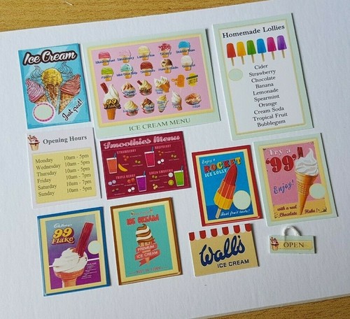 Ice cream parlour - shop, posters