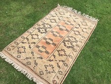 Persian Vintage Oriental Old Mat Rug carpet lovely muted colours 