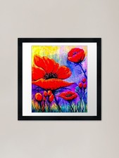 Neon Poppy Framed Art Print