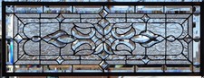 Stained Glass Transom window HANGING PANEL  35 1/4 x 14  incl hooks