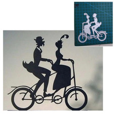 Vintage Tandem Bicycle Couple