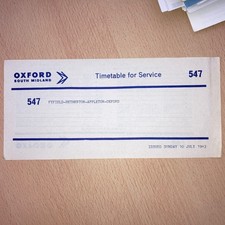 Oxford. South. Midland.   Bus. Timetable.  (.  547.   1983.    ) 