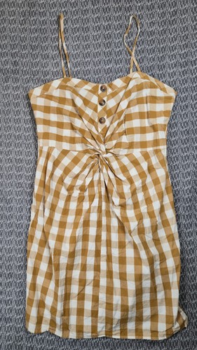 Yellow checkerd mini sun dress - mini,
