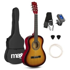MAX SoloArt Classic Acoustic Guitar with Accessories- Junior 3/4 Size Sunburst