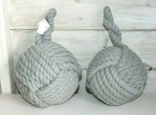 Nautical Grey Rope Knot Ball Door Stop * Choice of 2 Weights 1.5 kg or 2 kg