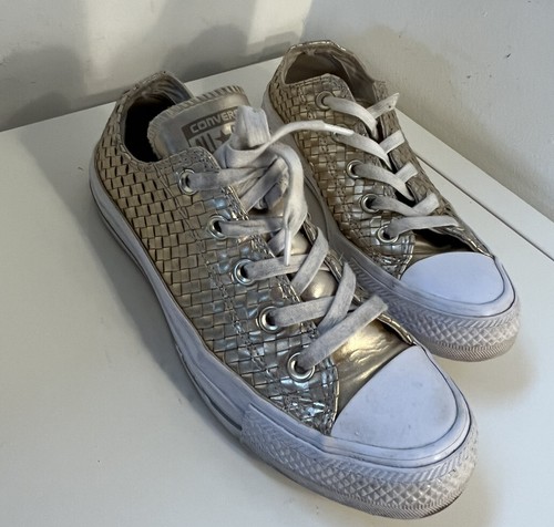 Gold metallic weave converse - metallic,