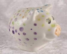 Studio pottery pig ornament ceramic 2 inches tall farm yard animal